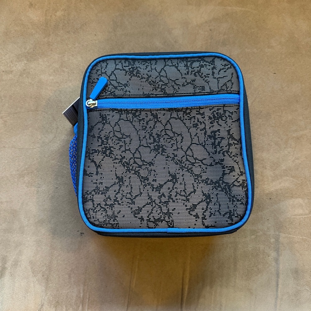 BNWT - Pottery Barn Teen Blue and Black Patterned Lunch Bag